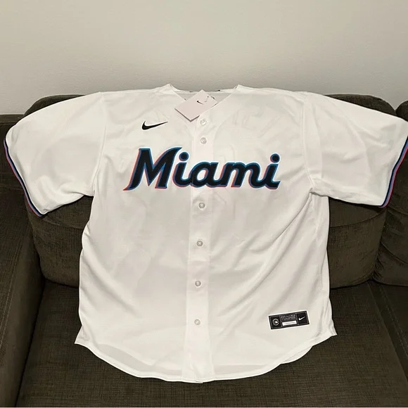 Nike Authentic Miami Marlins Jazz Chisholm JR MLB Baseball Jersey Men’s Sz: XL - Picture 2 of 8